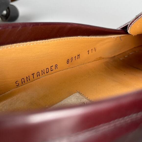 Mezlan Santander Men\'s 11.5 Burgundy Leather Kiltie Tassel Loafer Dress Shoe EUC main image 9
